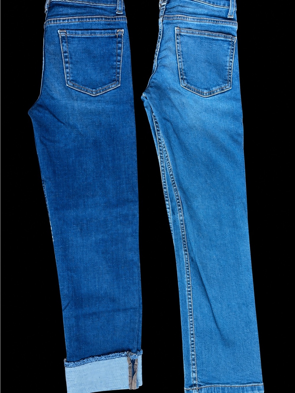 Cute bundle of 2 pairs of girls’ blue jeans, perfect for everyday wear.